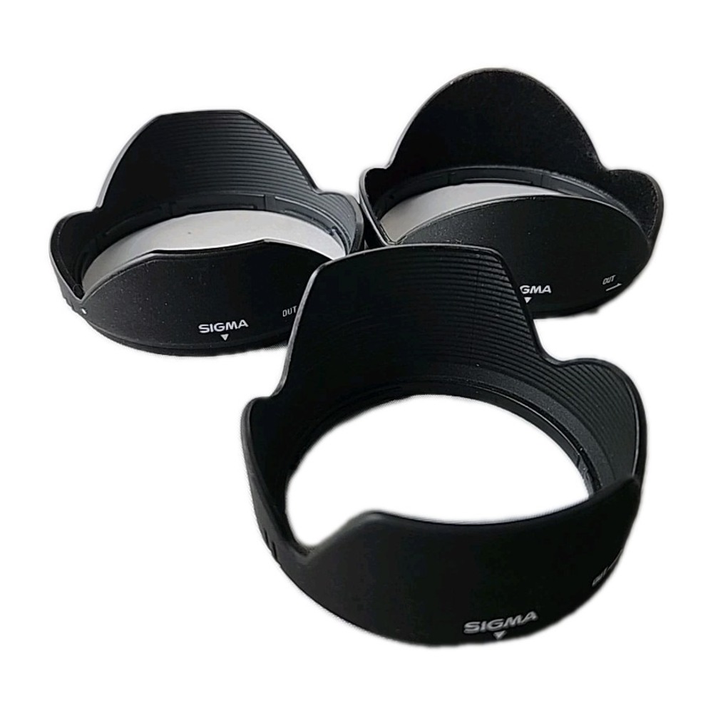 Lot 3 Sigma Camera Lens Hoods OEM Wide-Angle & Standard *See Measurements Black